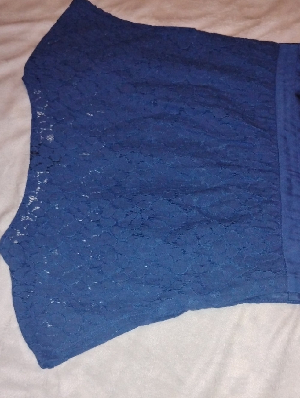 Blue Lace-Top Cap Sleeve Dress-Size 6 - Picture 11 of 16